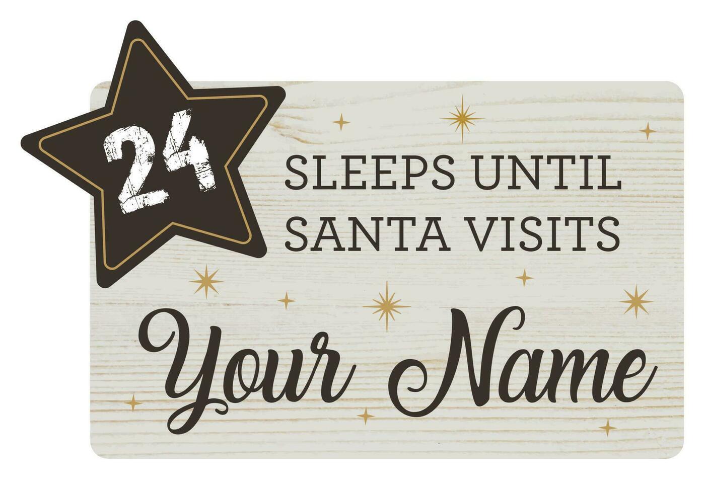 Christmas Countdown Decoration, Star chalkboard and Write your name- Christmas Vector Illustration