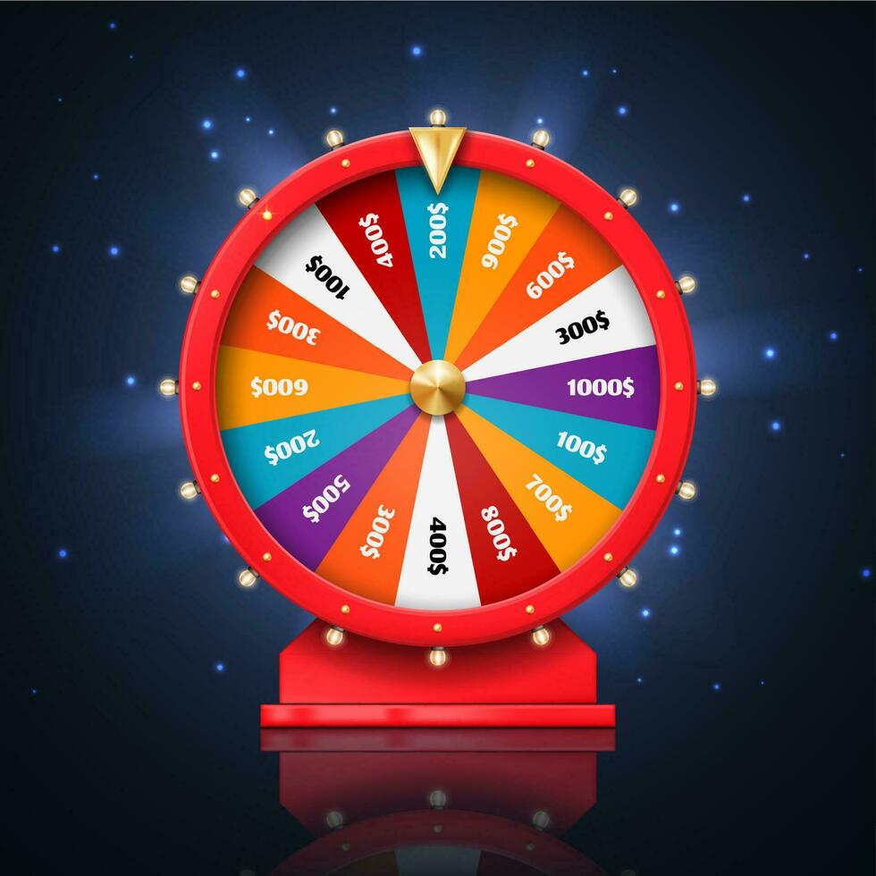 Fortune wheel and lucky spin games, casino vector