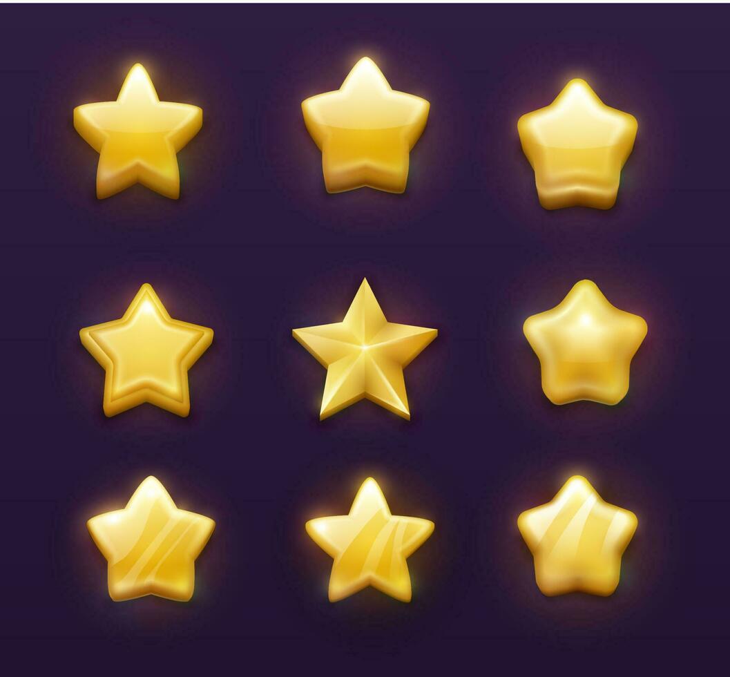 Game ranking gold stars cartoon ui, gui, interface vector