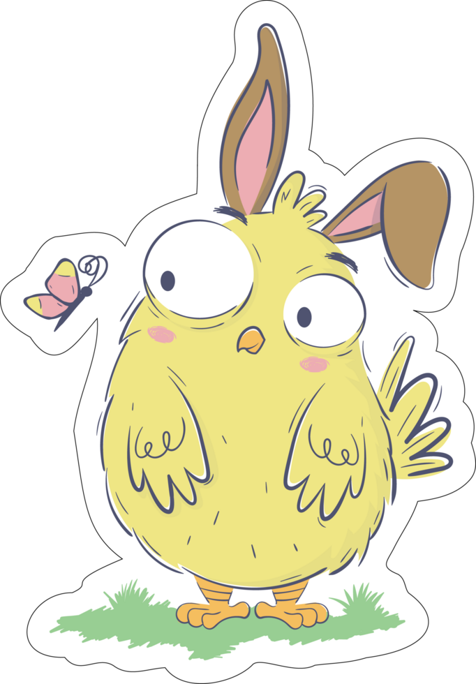 easter chick stickers ai generative 23840265 PNG