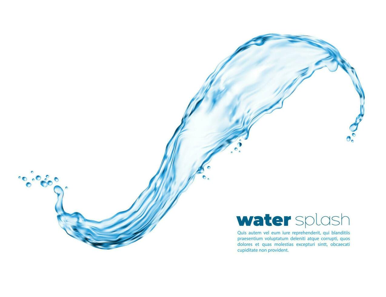 Isolated transparent clean water wave swirl vector
