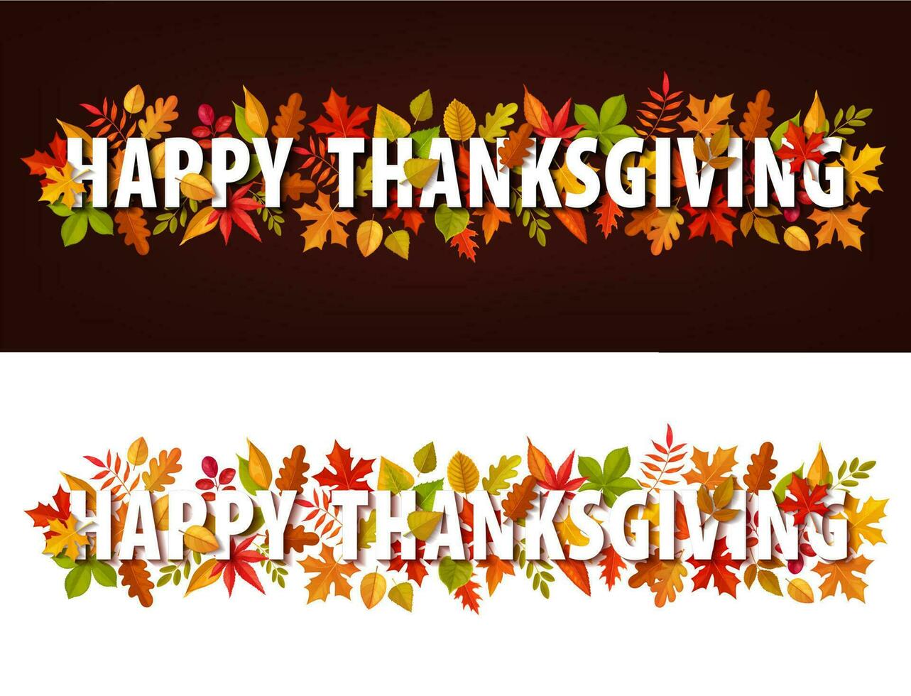 Happy Thanksgiving vector horizontal banners.