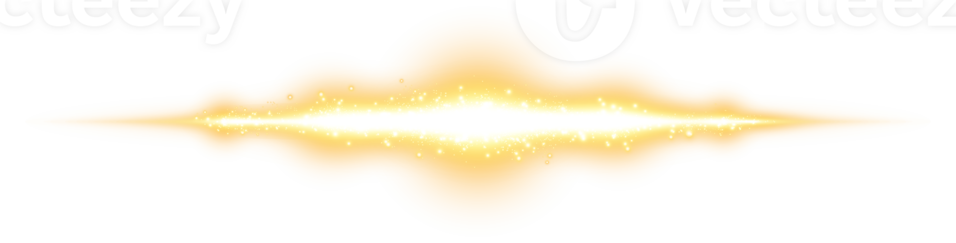 Yellow horizontal lens flares. Laser beams, horizontal light rays. Laser beams. Sparks and stars. PNG. png