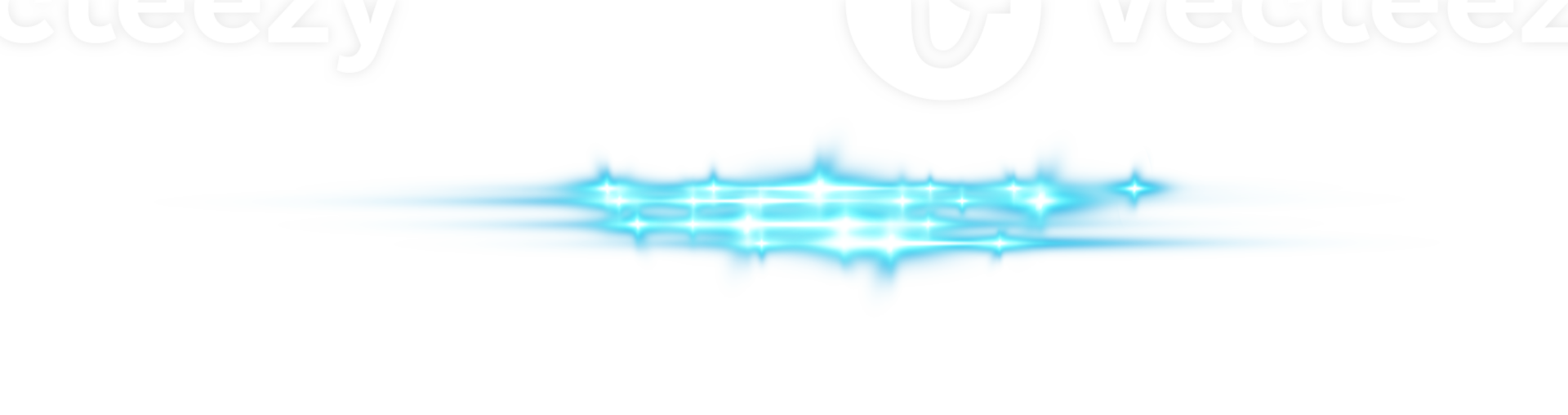 Blue horizontal lens flares. Laser beams, horizontal light rays