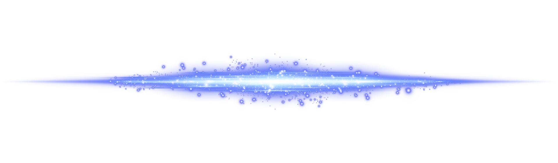 Blue horizontal lens flares. Laser beams, horizontal light rays