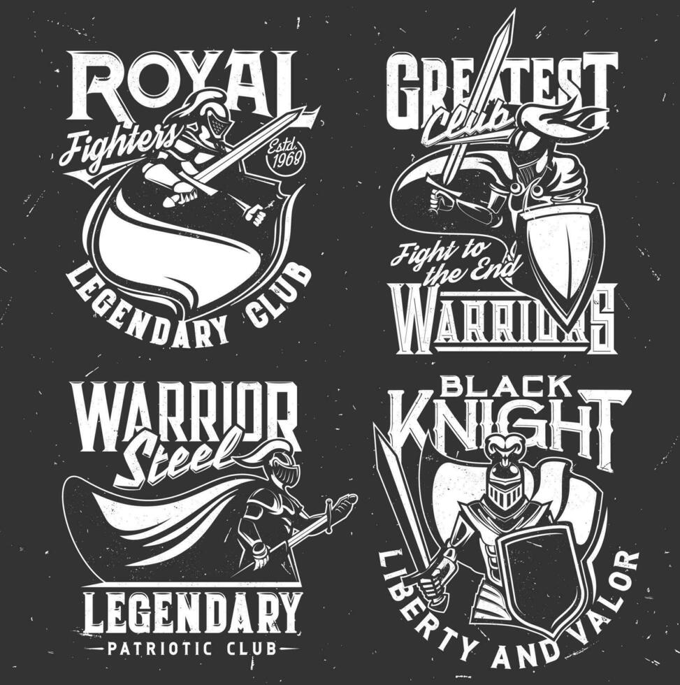 Warrior knight in armor t-shirt print royal club vector