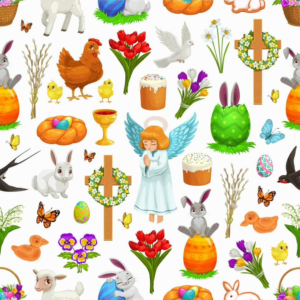 Easter holiday seamless pattern background vector