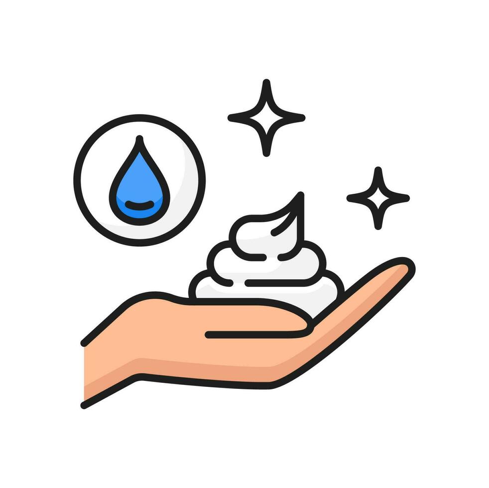 Hand moisturizing cream skin care line icon vector