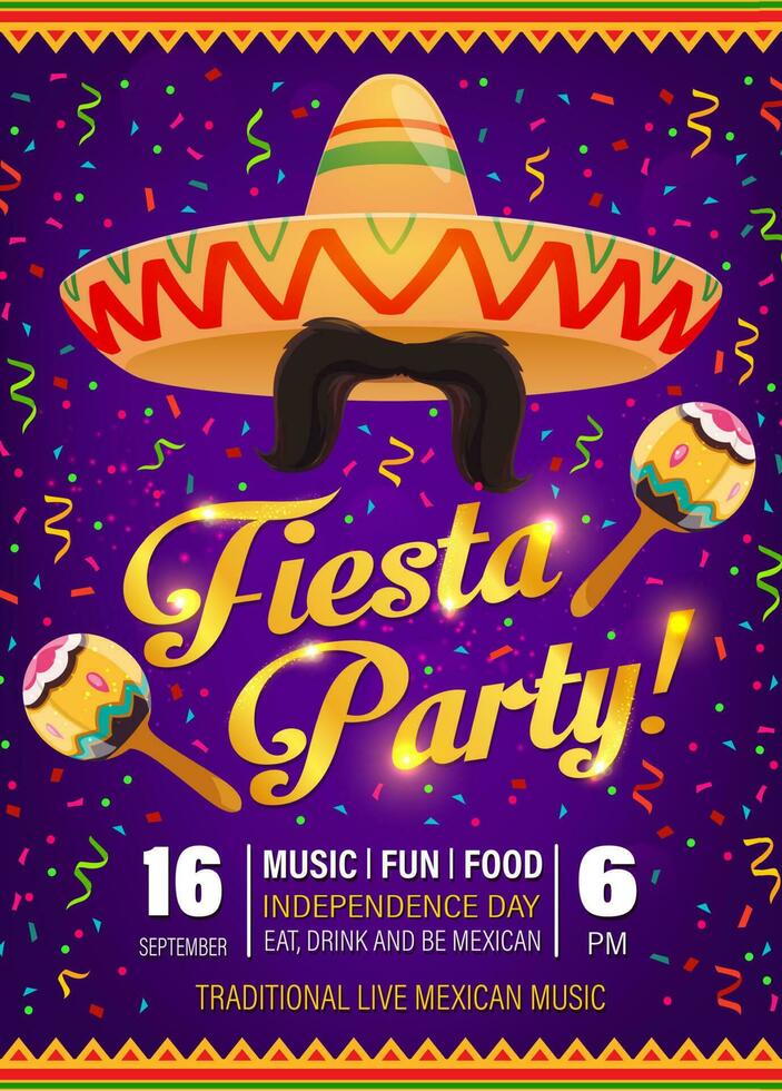 Fiesta mexican party celebration vector poster
