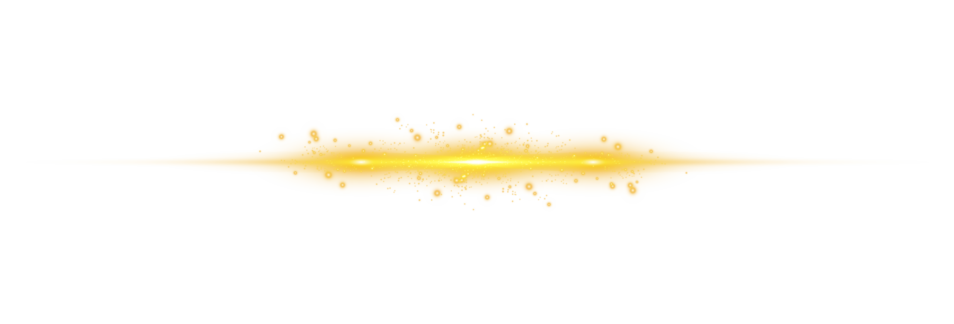 Yellow horizontal lens flares. Laser beams, horizontal light rays