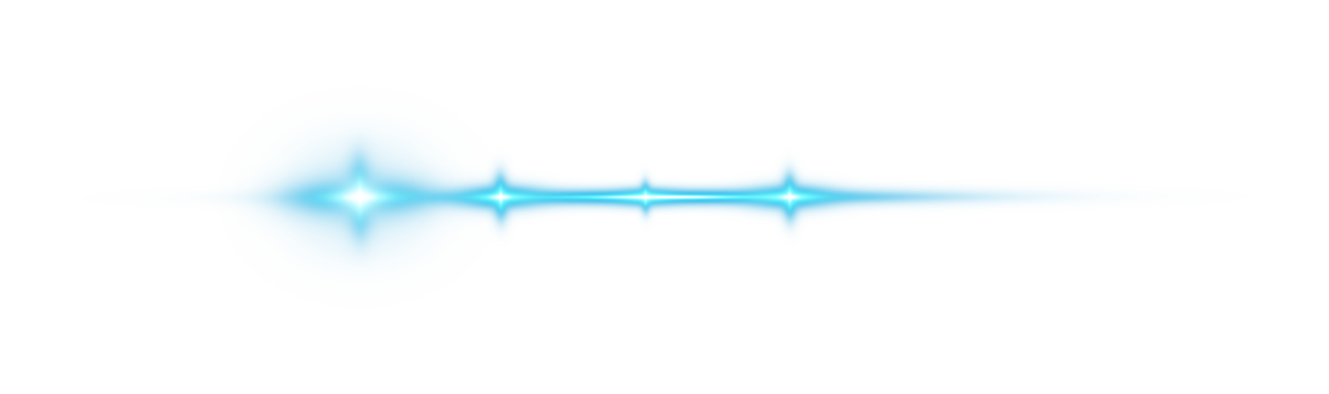 Blue horizontal lens flares. Laser beams, horizontal light rays