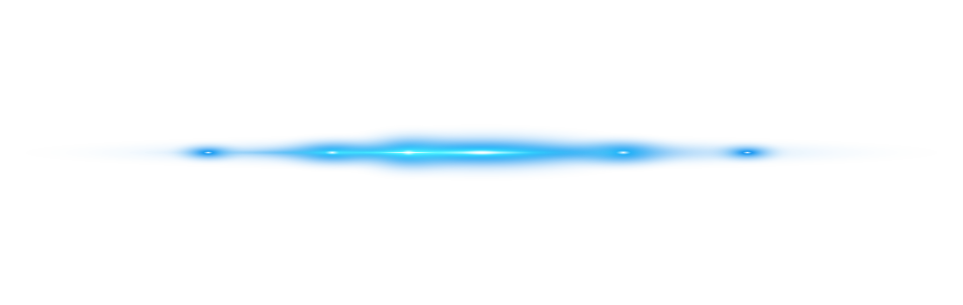 Blue horizontal lens flares. Laser beams, horizontal light rays