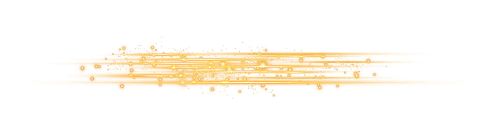 Yellow horizontal lens flares. Laser beams, horizontal light rays