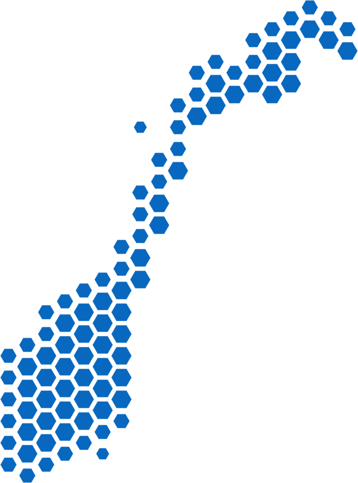 hexagon shape of norway map. png