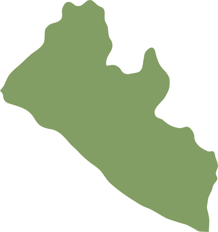 doodle freehand drawing of liberia map. png