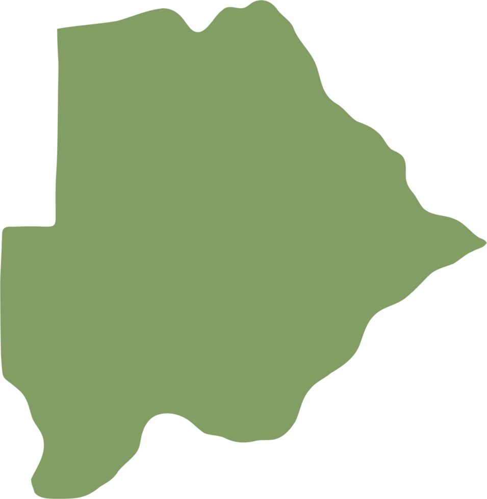 doodle freehand drawing of botswana map. png