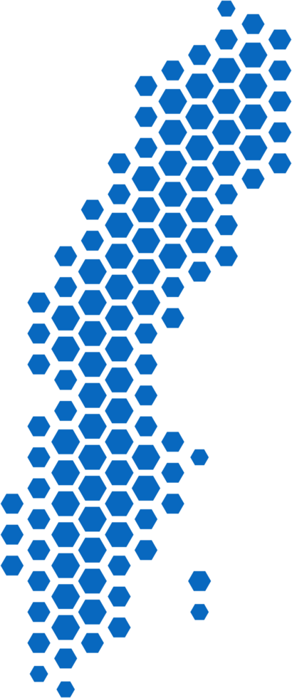 hexagon shape of sweden map. png