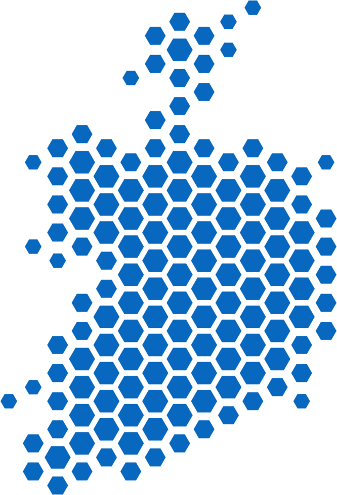 hexagon shape of ireland map. png