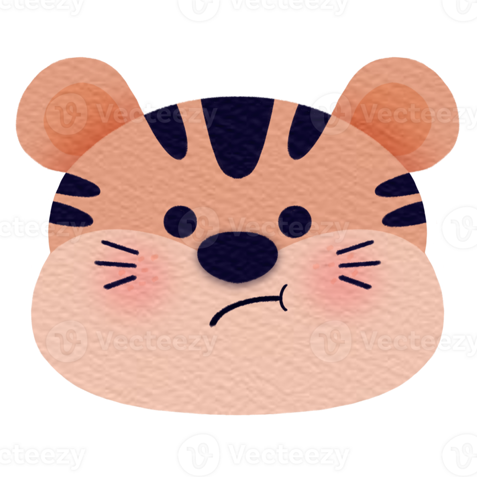 pastel tijger gezicht emoji png