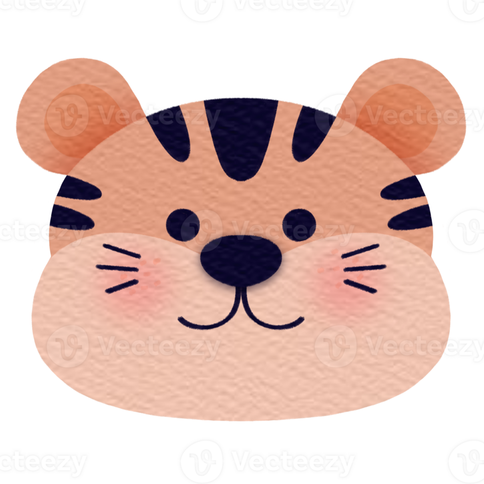 pastell tiger ansikte emoji png