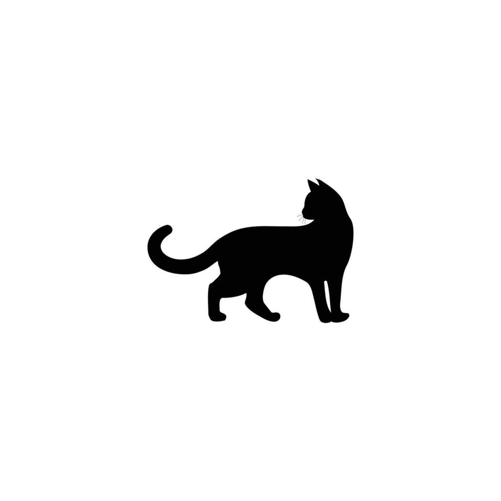 silueta de gato aislada vectorial, logotipo, impresión, adhesivo decorativo vector