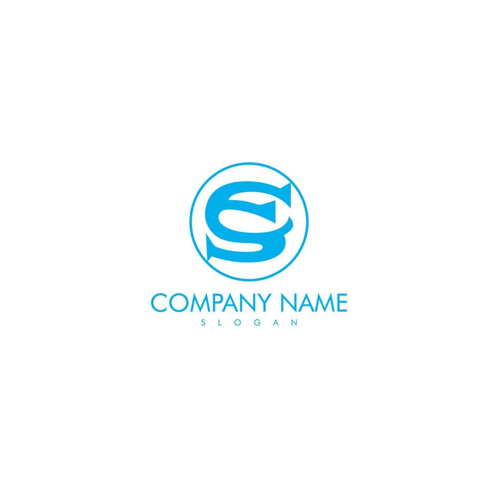 Initials Monogram CS SC Letter Circular Yin Yang logo design vector