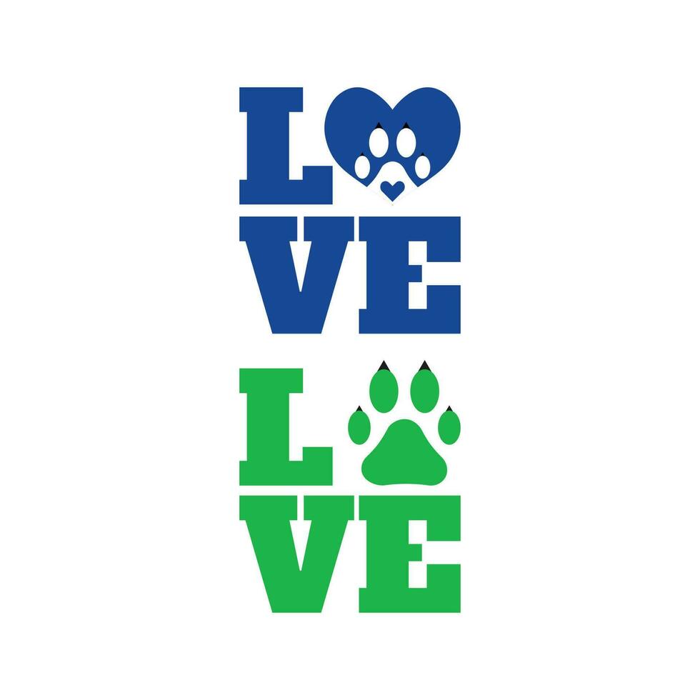 Love vector with paw print vector illustration background