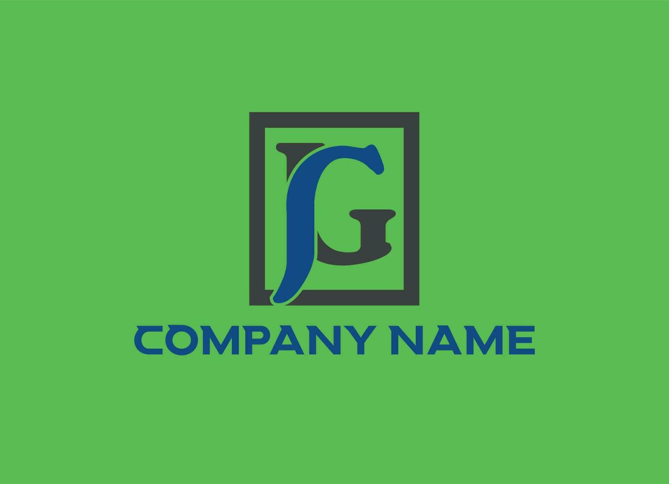 Modern Initial logo 2 letters black simple JG vector