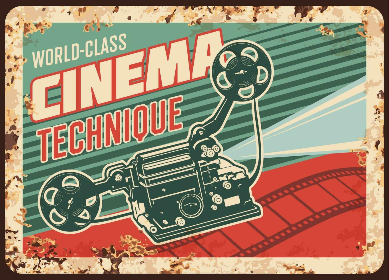 Cinema technique vector rusty plate vintage camera