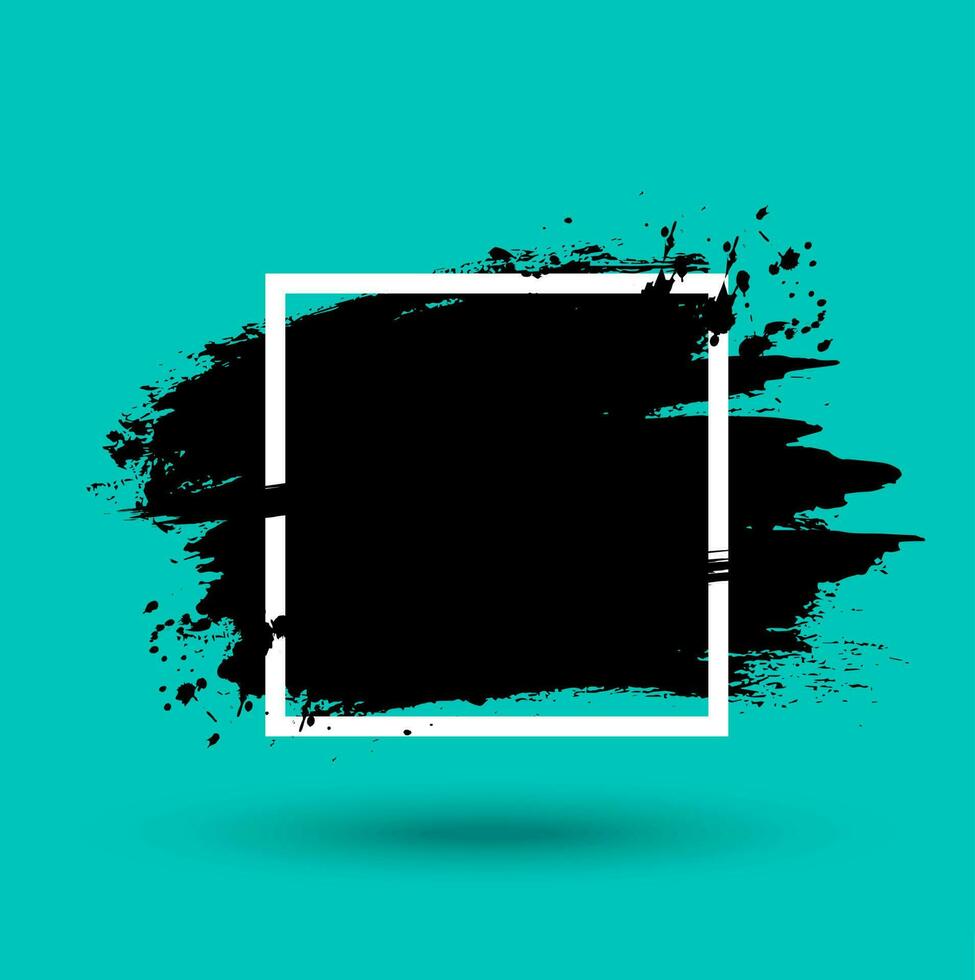Grunge frame, background with paint stroke texture vector