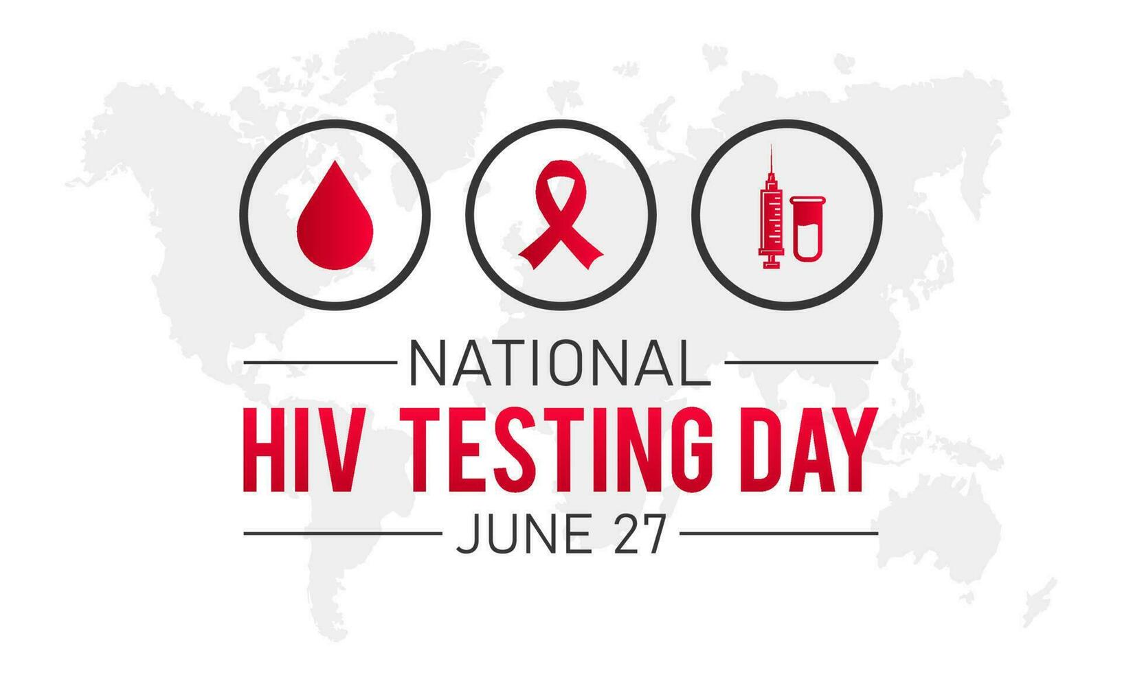 Hiv Testing day, June 27. Vector template for banner, greeting card, poster of HIV testing day. Vector illustration.