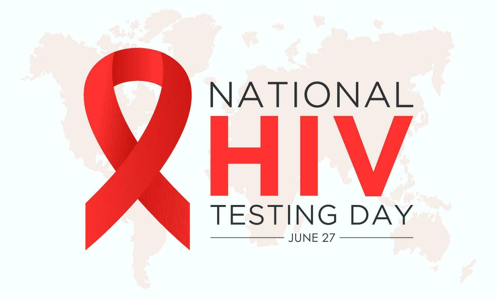 Hiv Testing day, June 27. Vector template for banner, greeting card, poster of HIV testing day. Vector illustration.