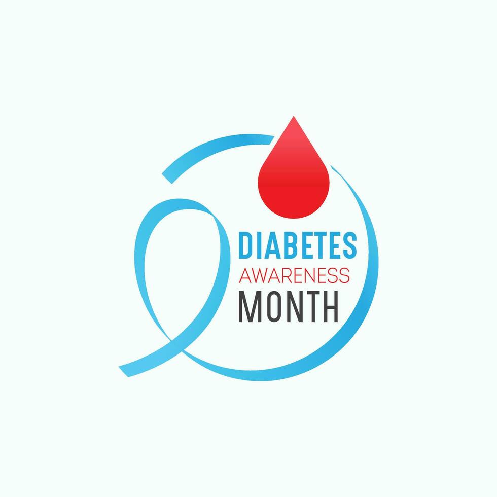 Diabetes awareness month. Vector template for banner, greeting card, poster with background