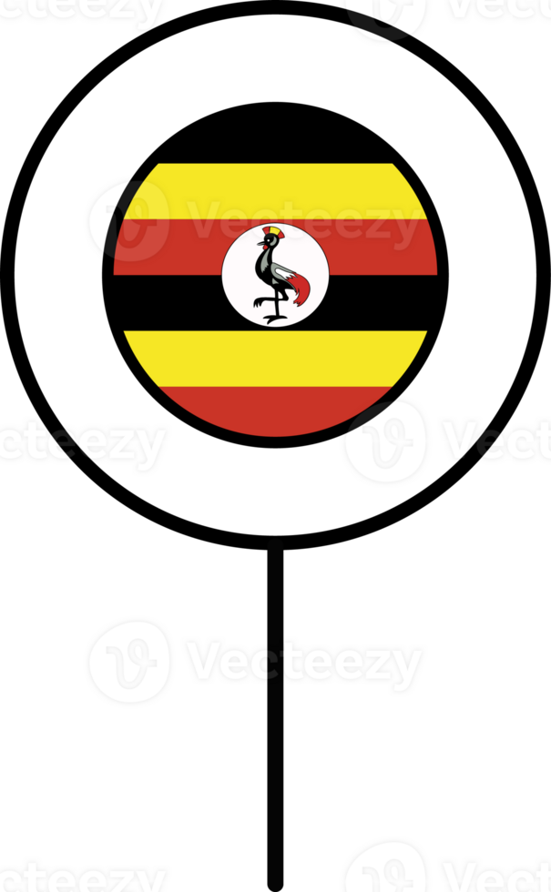 Uganda flag circle pin icon. png