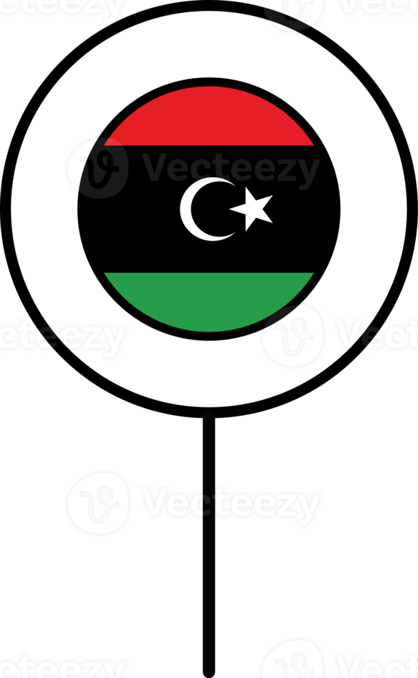 Libya flag circle pin icon. png