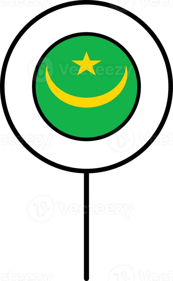 Mauritania flag circle pin icon. png