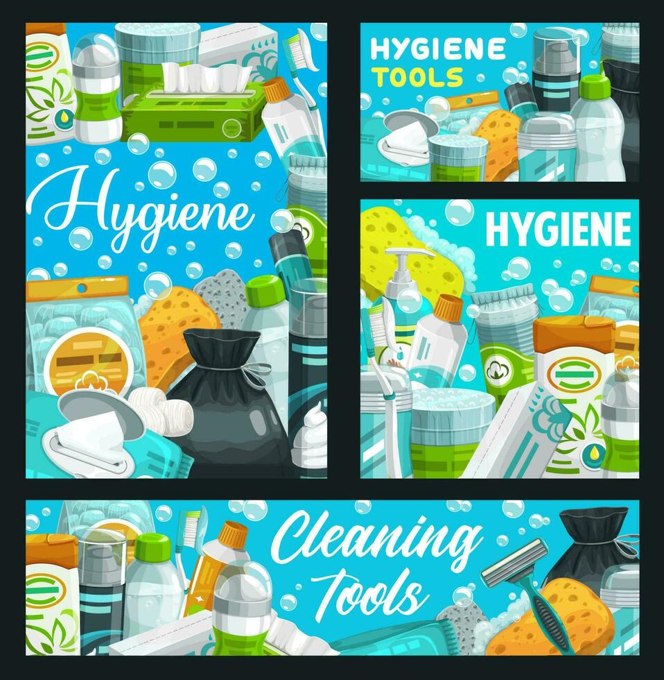 Hygiene and personal care items, bathroom supplies vector