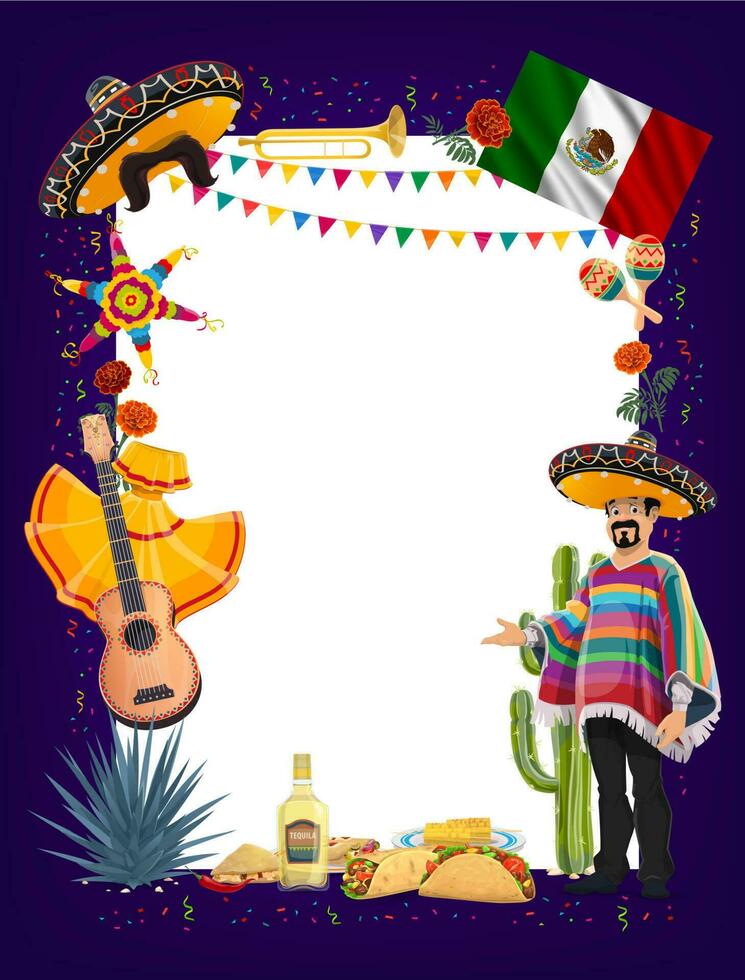 mexicano cinco Delaware mayonesa fiesta fiesta letrero vector