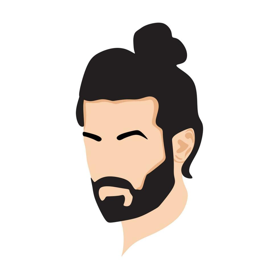 vector face and barber face logo and man's salon logo vector and face men portrait  colorful  and A man with beard and a black haircut