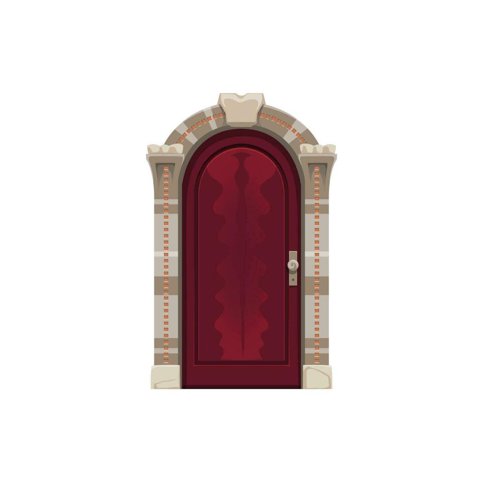 Front door with stone doorway grand front entrance vector