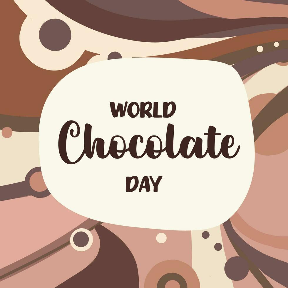 Lettering World chocolate day. Idea for poster, postcard. Vector. vector