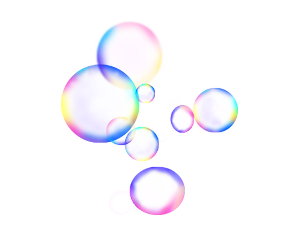 Colorful soap bubbles png