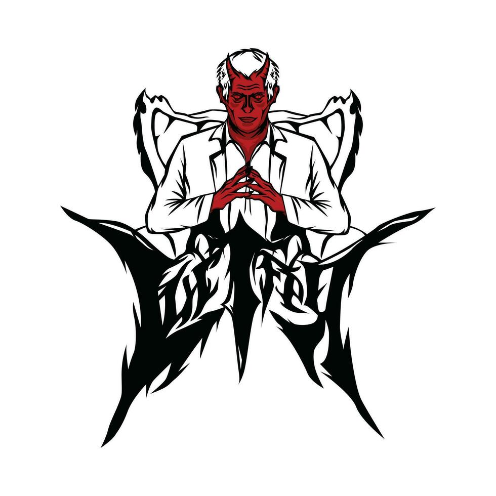 Vector illustration of the devil character