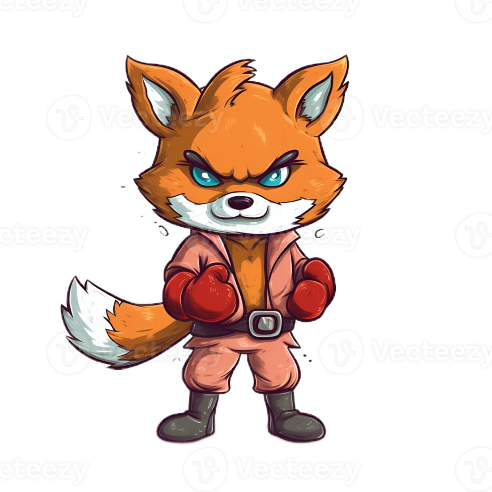 Foxy Fun Delightful Illustration of a Cute Cartoon Fox png