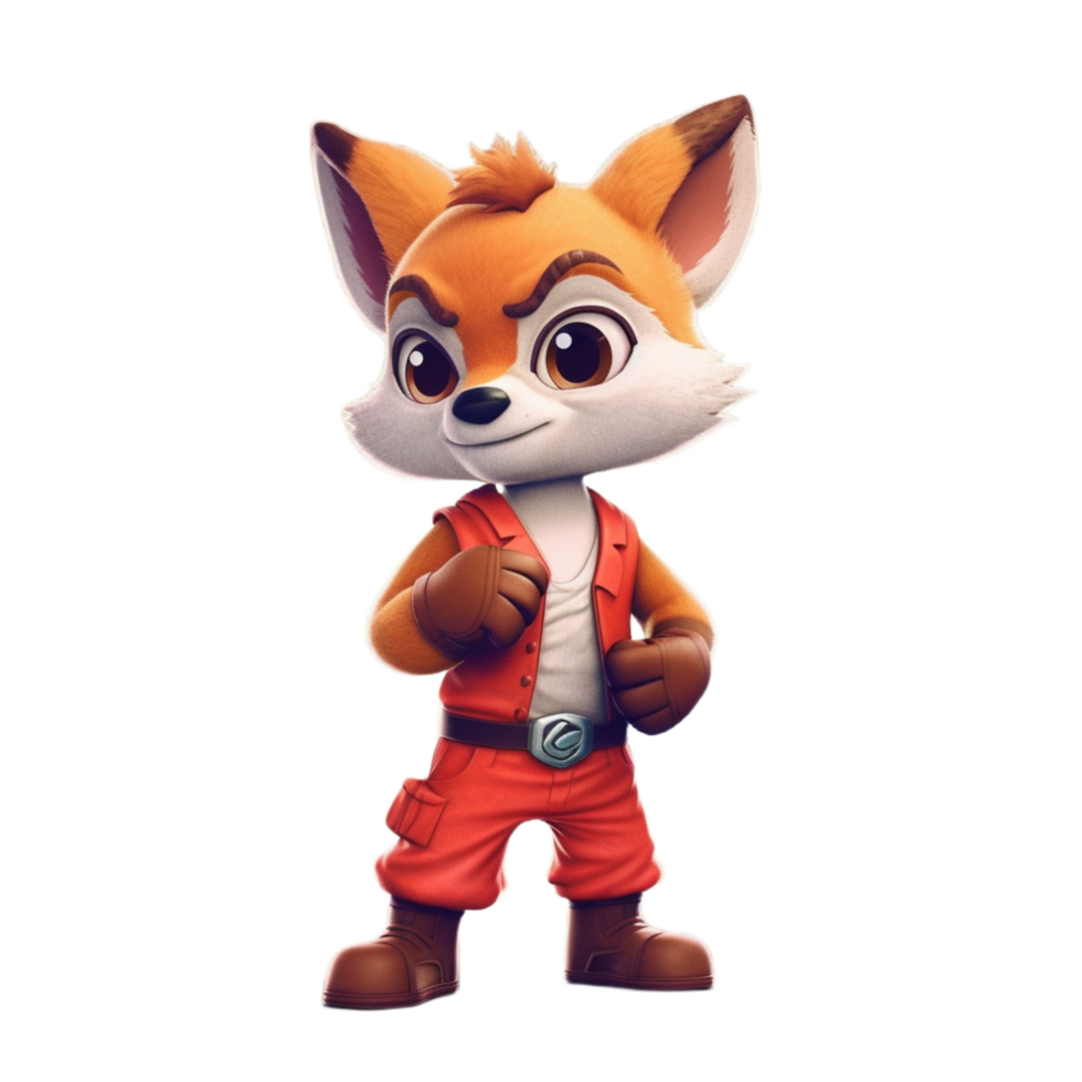 Playful and Lively Captivating Illustration of a Cute Cartoon Fox png