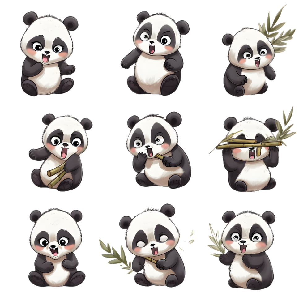 Panda Kumpels süß Karikatur Panda Illustration png