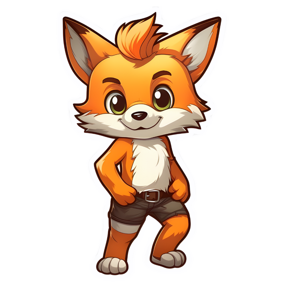 Sly and Sweet  Cute Cartoon Fox Illustrations png