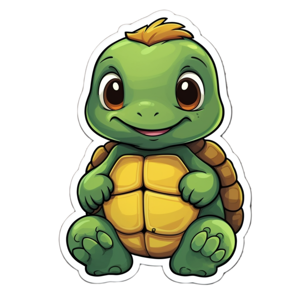 Turtley Awesome Cute Cartoon Turtle Artwork png