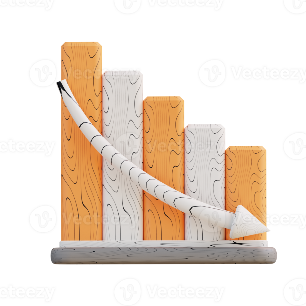 3d illustration business graph down png