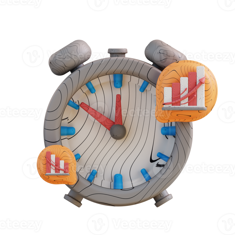 3d illustration business chart change time png